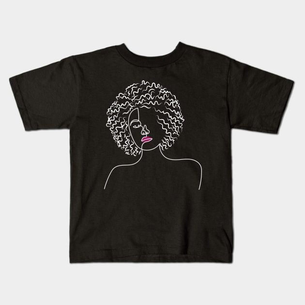 It's More Than Just Hair, It's an Attitude | One Line Drawing | One Line Art | Minimal | Minimalist Kids T-Shirt by One Line Artist